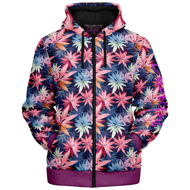 Chokefish™ Microfleece Zip-Up Hoodie Cannabis-006B